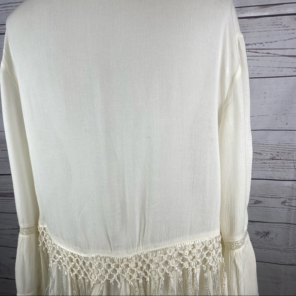 American Eagle Outfitters Bohemian throw on flare top cover Sz M - Picture 8 of 11